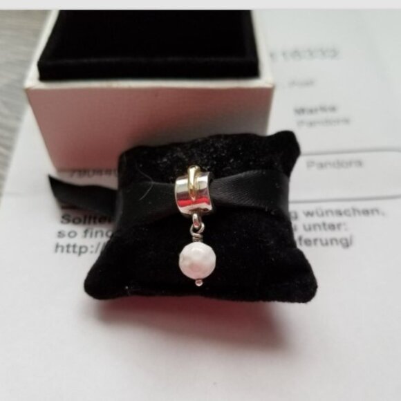 Auth Pandora Retired Sterling Silver w/14K Gold White Agate Golf Ball 790440AGW - Picture 6 of 10